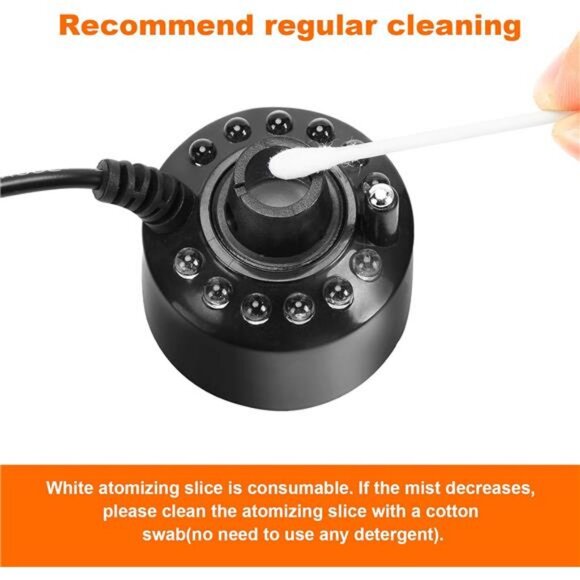 Mist Maker with Splash Guard, 12 LED Fogger Water Fountain Pond Fog Machine - Picture 6 of 7